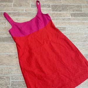 J Crew hot pink and Orange dress NWT 6